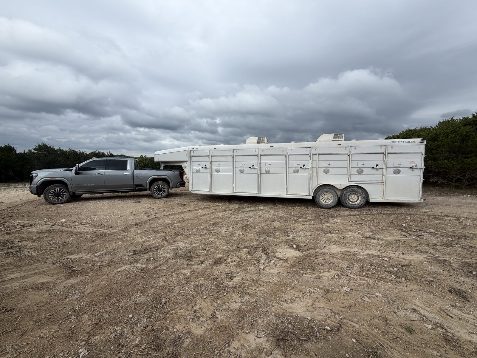 The blacked-out air-conditioned deer hauling trailer used by Crown Point Whitetails